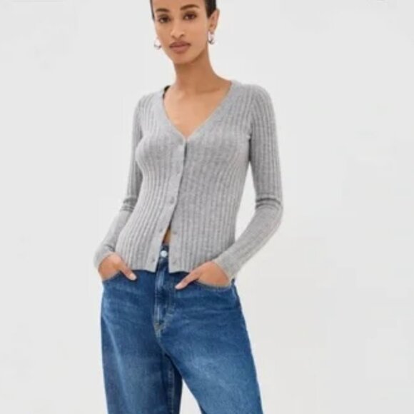 STAUD Cargo 100% Cashmere Cardigan Sweater Size S - Picture 1 of 7